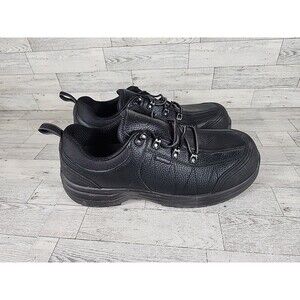 OrthoFeet Mens 11.5 D Black Steel Toe Waterproof Cushioned Work Shoes Sneakers